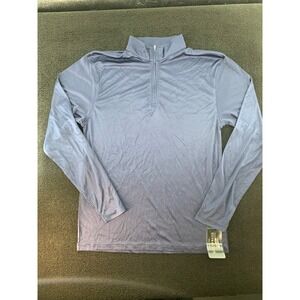UltraClub Cool Dry Performance 1/4 Zip Pullover Top Blue‎ S P
